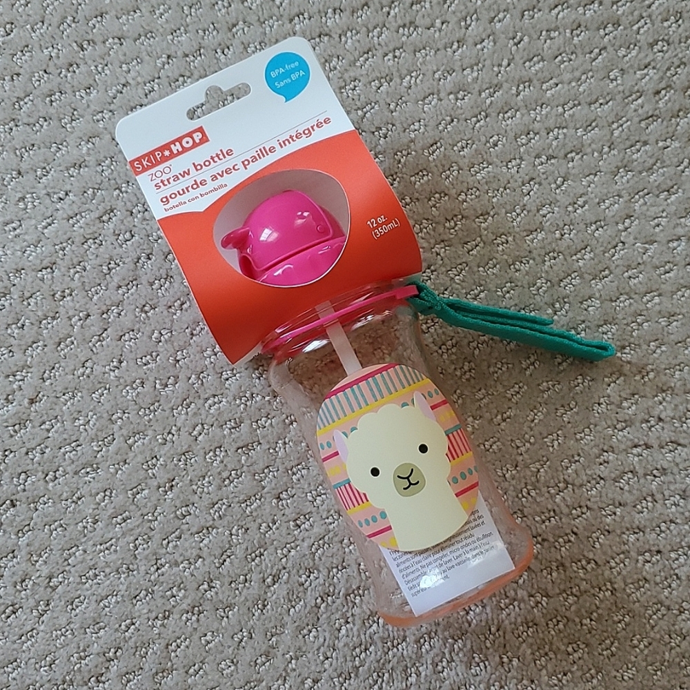 12 oz Llama straw bottle